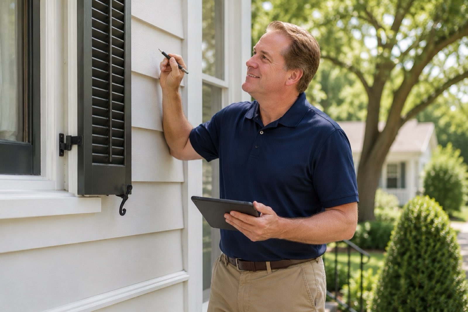 Kevin inspecting a home